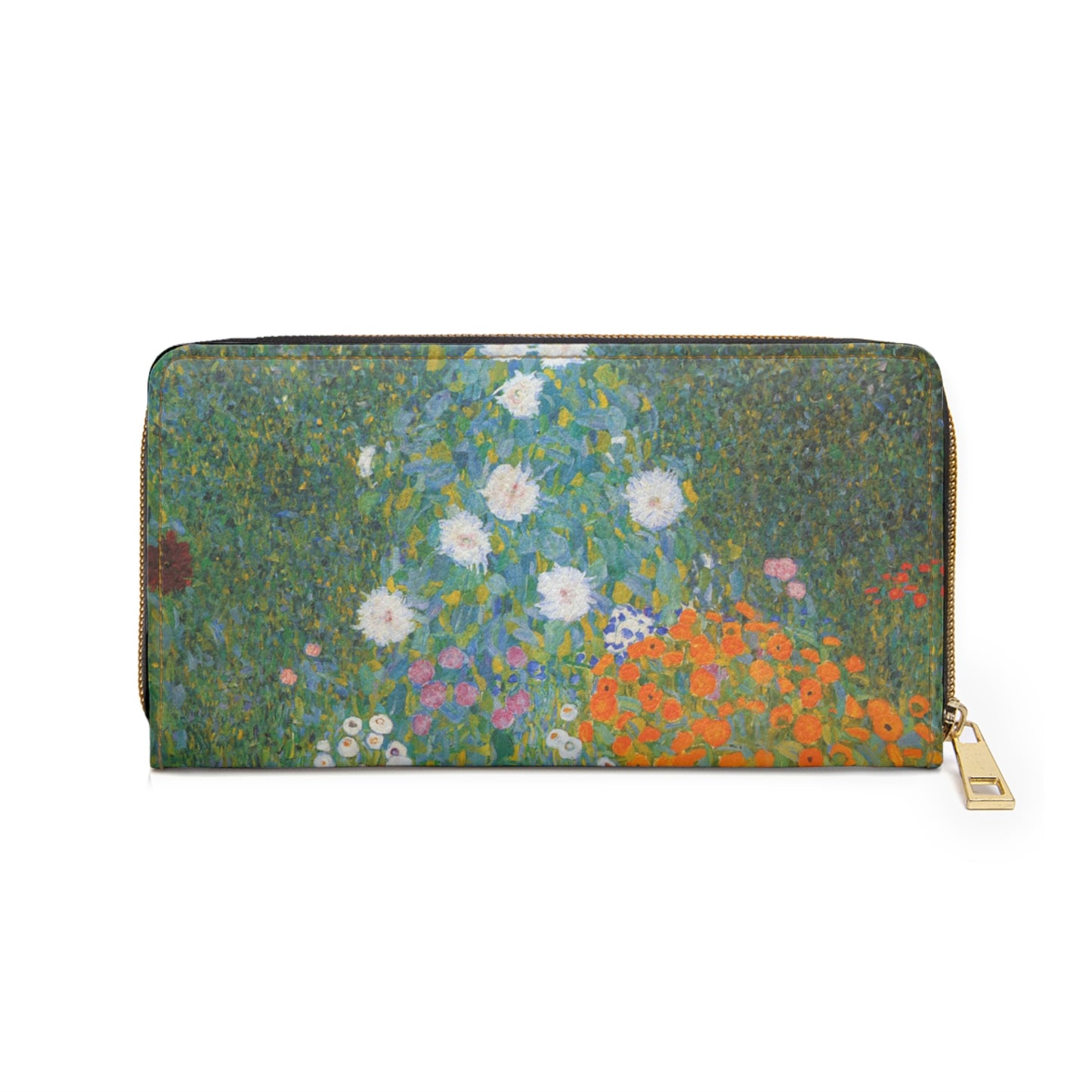 Flower Garden Gustav Klimt Art Faux Leather Zipper Wallet Art Flowers Gustav Klimt wallet Zipper Wallet Zippered Wallet Wallets & Money Clips