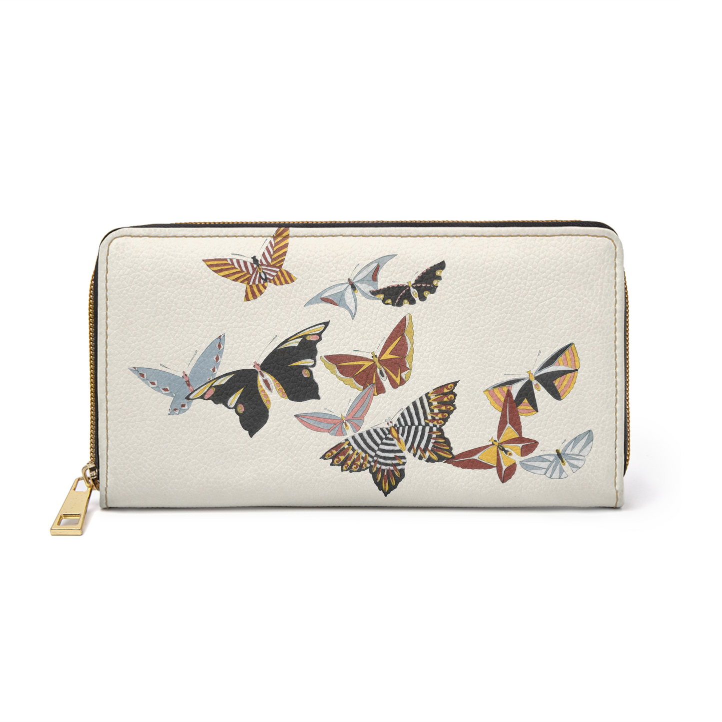 Japanese Butterflies Zipper Wallet Kamisaka Sekka Art Faux Leather Art Butterflies Butterfly Japan Japanese Kamisaka Sekka wallet Zipper Wallet Zippered Wallet