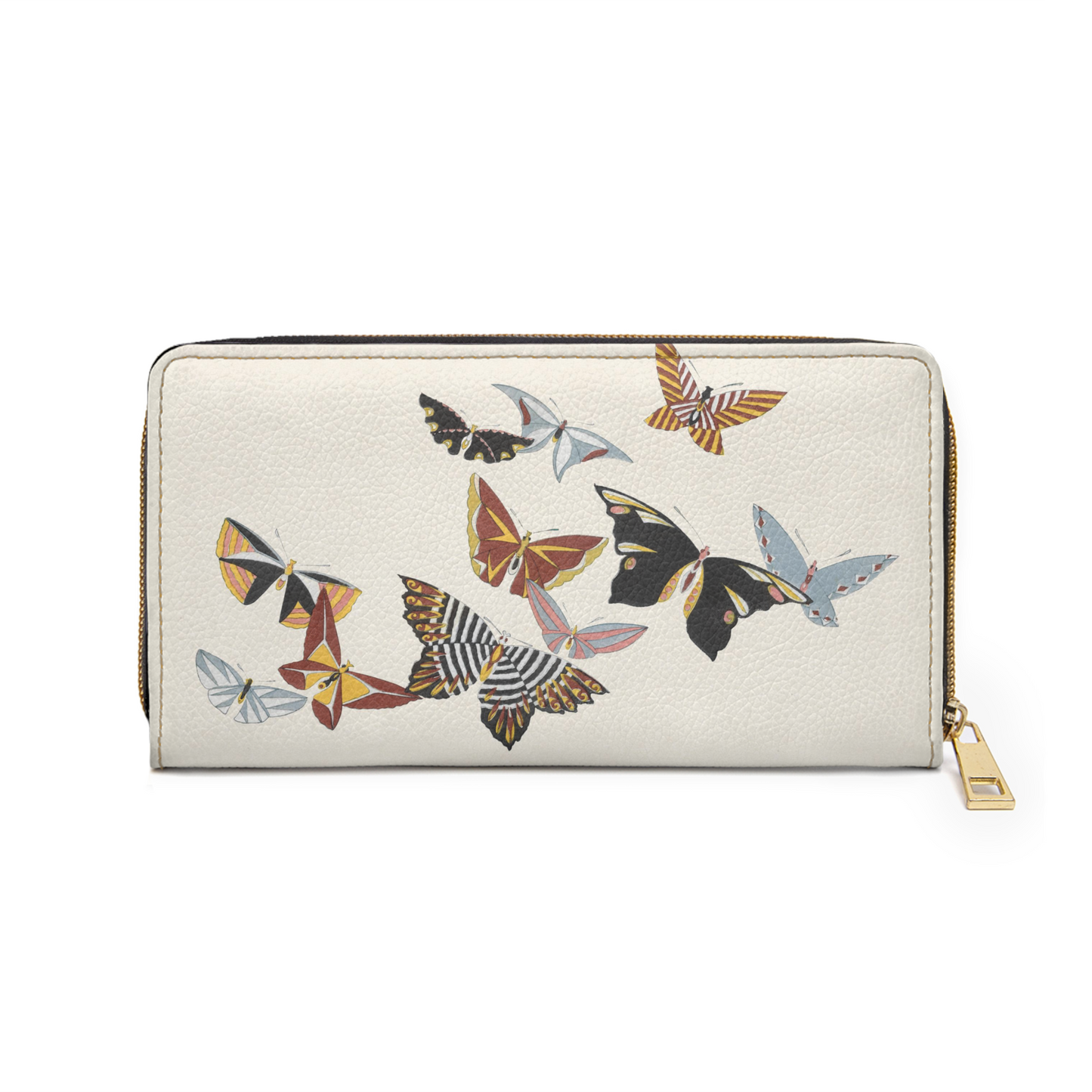 Japanese Butterflies Zipper Wallet Kamisaka Sekka Art Faux Leather Art Butterflies Butterfly Japan Japanese Kamisaka Sekka wallet Zipper Wallet Zippered Wallet