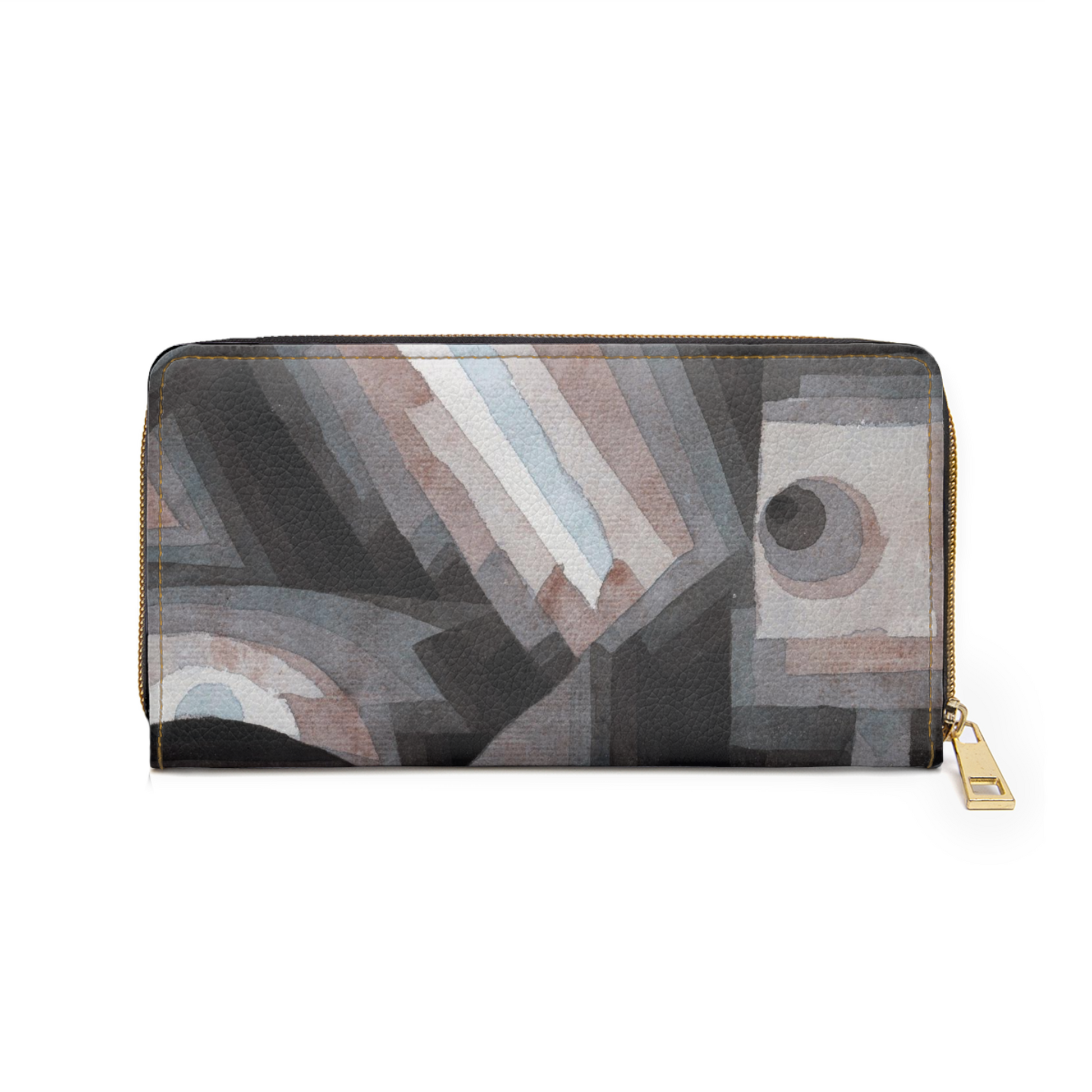 Paul Klee Abstract Art Gray Zipper Wallet Faux Leather Abstract Art Art Gray Paul Klee wallet Zipper Wallet Zippered Wallet