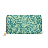 William Morris Floral Pattern Zipper Wallet Faux Leather