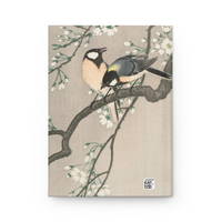 Tits On Cherry Branch Japanese Art Hardcover Journal 150 Page Lined Notebook