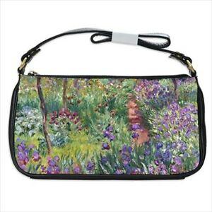 Monet Artist's Garden Flower Art Black Clutch Purse Art Clutch Fashion Flowers Garden Ladies Monet Novelty Purse Purse