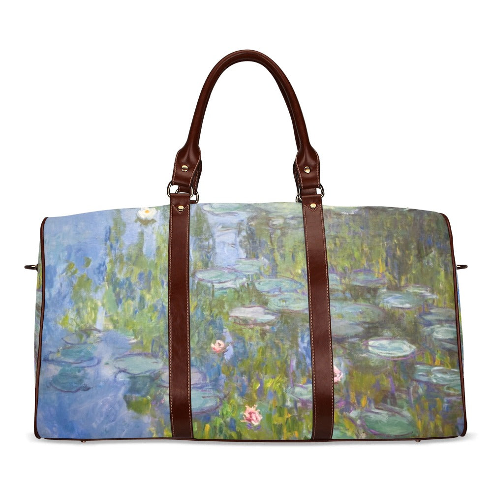 Waterlilies Monet Art Waterproof Travel Overnight Bag Art Carryon Map Monet Overnight Bag Shoulder Bag Travel waterproof travel bag Tote Bag