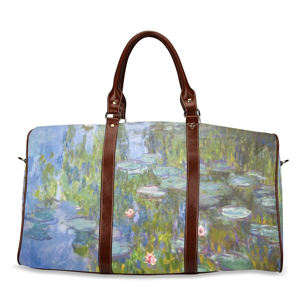 Waterlilies Monet Art Waterproof Travel Overnight Bag Art Carryon Map Monet Overnight Bag Shoulder Bag Travel waterproof travel bag Tote Bag