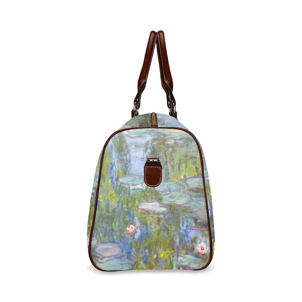 Waterlilies Monet Art Waterproof Travel Overnight Bag Art Carryon Map Monet Overnight Bag Shoulder Bag Travel waterproof travel bag Tote Bag