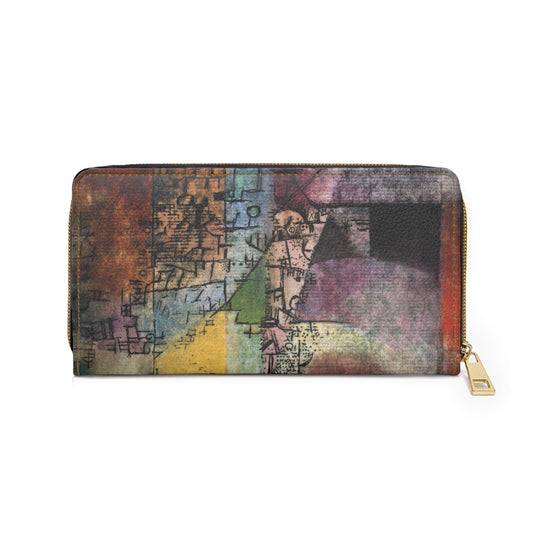 Abstract Art Paul Klee Faux Leather Zipper Wallet Abstract Art Art Paul Klee wallet Zipper Wallet Zippered Wallet Wallets & Money Clips