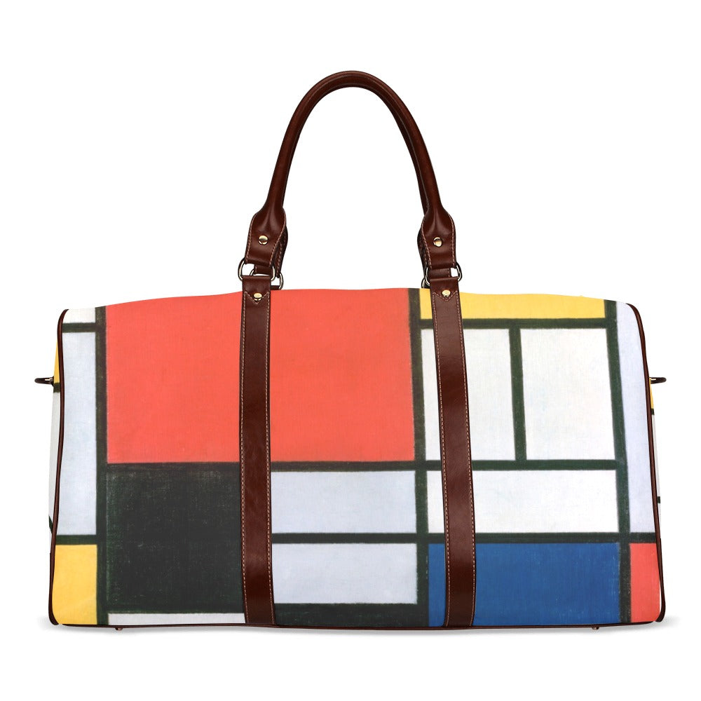 Piet Mondrian Abstract Art Waterproof Travel Overnight Bag Abstract Art Art Artist Carryon Overnight Bag Piet Mondrian Shoulder Bag Travel waterproof travel bag Tote Bag