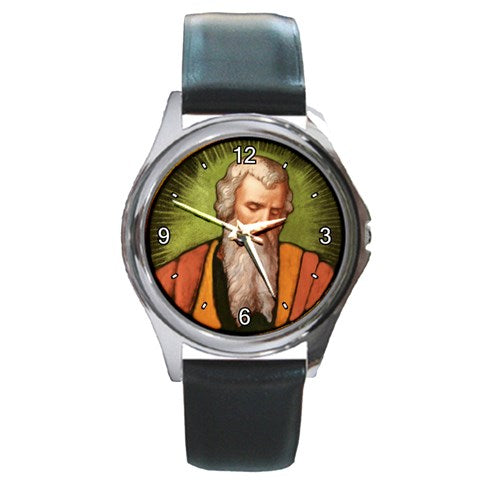 St Luke Patron Saint Doctors Artists Farmers Art Round Wristwatch Unisex Watch