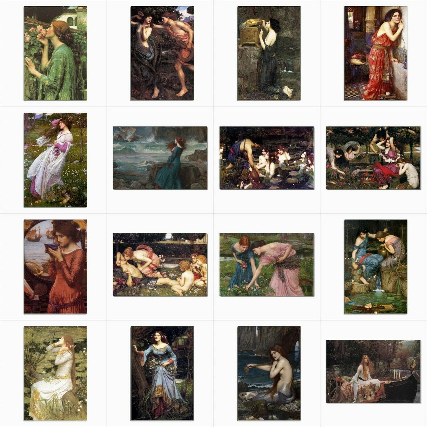 John William Waterhouse Art Set Of 16 Postcard Prints Postcards